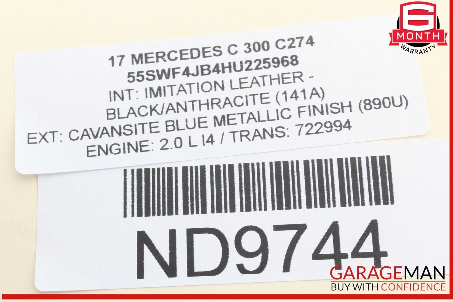 15-20 Mercedes W205 C300 GLC300 Rear Left Side Door Window Regulator Motor OEM