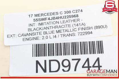 15-20 Mercedes W205 C300 GLC300 Rear Left Side Door Window Regulator Motor OEM