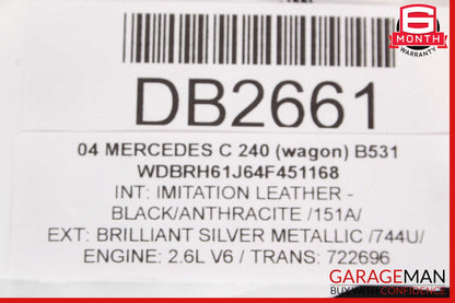 01-07 Mercedes W203 C230 Base Left Side Skirt Rocker Panel Moulding Silver