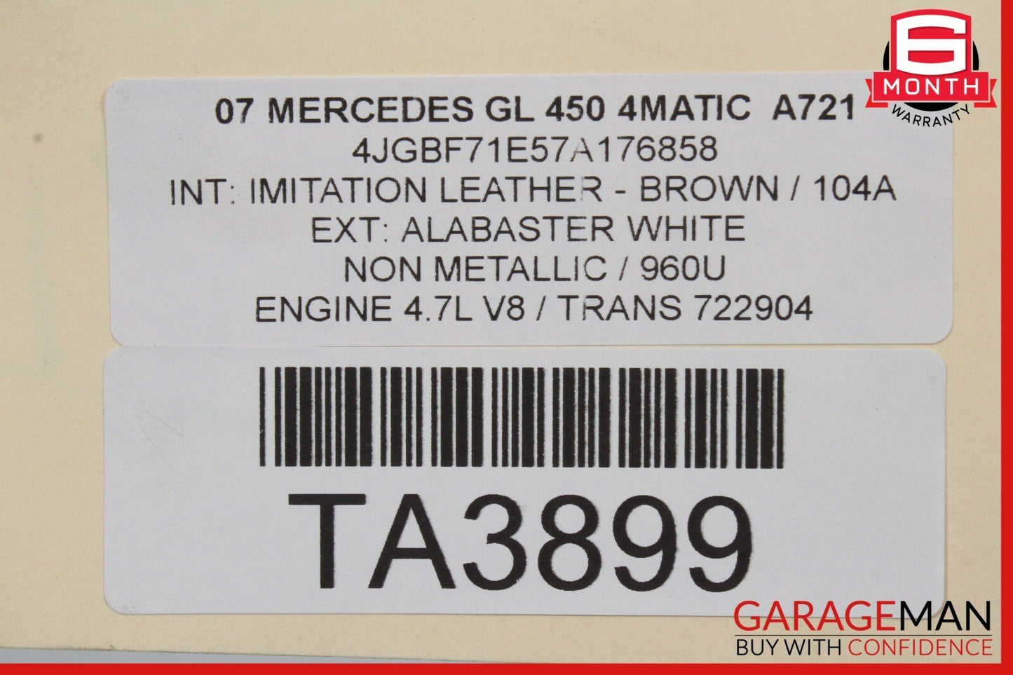 06-12 Mercedes X164 GL450 Front Bumper Reinforcement Impact Crash Bar Rebar OEM