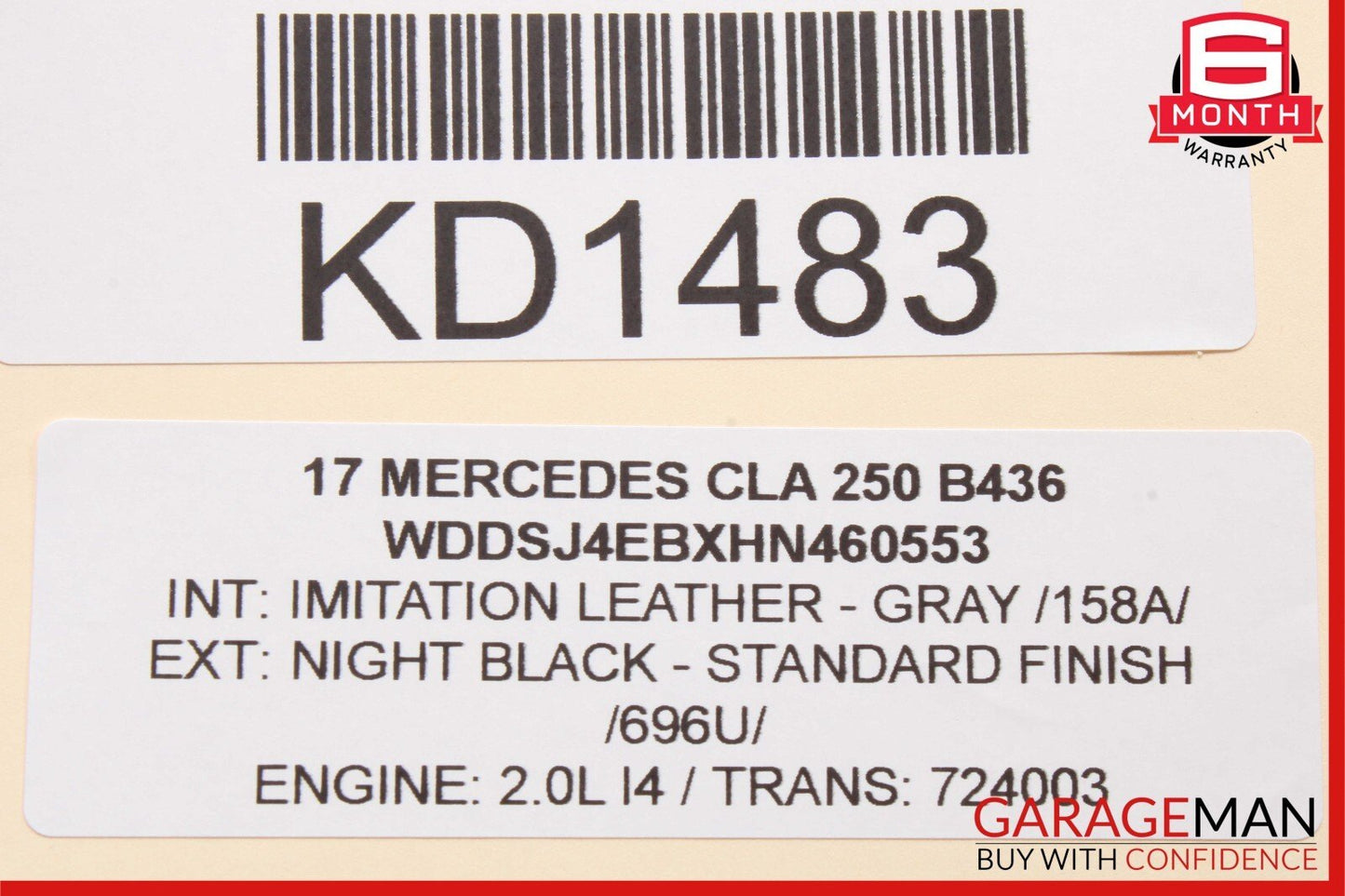 14-18 Mercedes W117 CLA250 Rear Left Driver Side Door Window Regulator Motor OEM