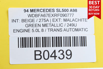 90-02 MERCEDES R129 SL500 SL320 UPPER RADIATOR SUPPORT TIE BAR A98 OEM