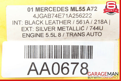 98-05 Mercedes W163 ML55 AMG ML500 Rear Right Seat Belt Retractor Black OEM