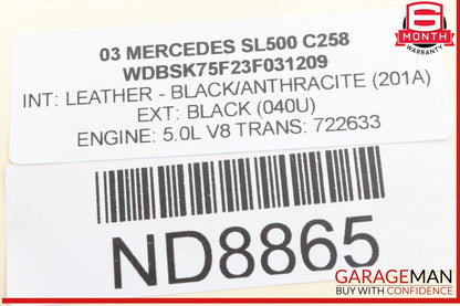 03-06 Mercedes R230 SL500 SL600 Rear Right Hydraulic Shock Strut Absorber OEM
