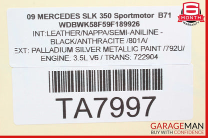 05-11 Mercedes R171 SLK350 Front Right Passenger Exterior Door Handle Silver OEM