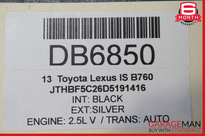 11-13 Lexus IS250 2.5L V6 Engine Motor Block Assembly 107k OEM