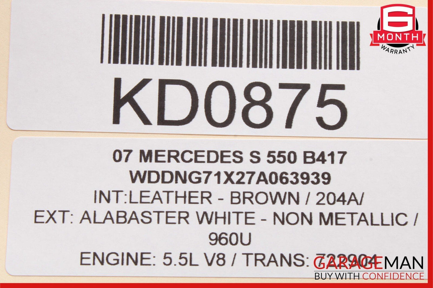 07-13 Mercedes W221 S550 S400 Front Right Side Exterior Door Handle Assy White