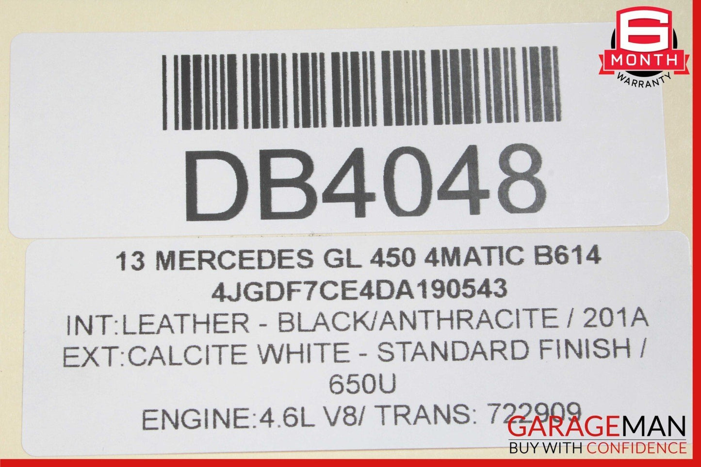 13-19 Mercedes X166 GL450 GL550 Rear Right Passenger Side Exterior Door Shell