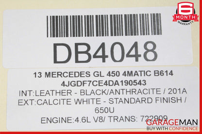 13-19 Mercedes X166 GL450 GL550 Rear Right Passenger Side Exterior Door Shell