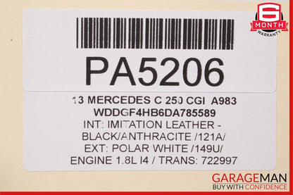 08-14 Mercedes W204 C300 C250 Front Right Side Top Upper Seat Cushion Cover