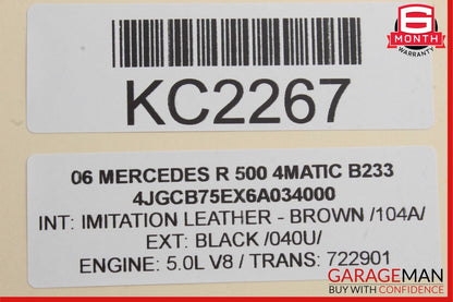 06-09 Mercedes W251 R350 R500 Center Console Cup Holder Ashtray Trim Cover Wood
