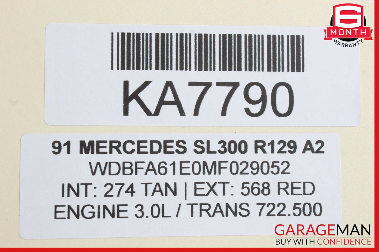 90-02 Mercedes R129 SL500 500SL Rear Left Side Quarter Molding Trim Panel OEM