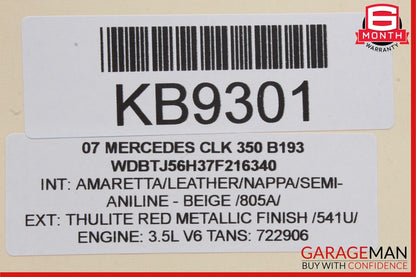 03-09 Mercedes W209 CLK550 CLK350 CLK55 Front Right Door Window Regulator Motor