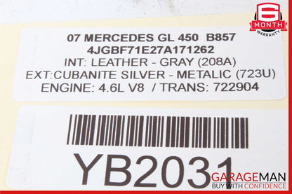 07-09 Mercedes X164 GL450 Right Side Base Bumper Fog Light Grille 1648851823