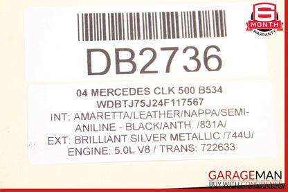 01-05 Mercedes W209 CLK500 C230 Engine Cooling Radiator AC A/C Condenser Assy