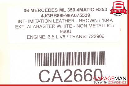 06-12 Mercedes W164 ML350 GL450 Exterior Door Handle Front Right OEM