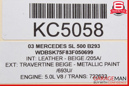 00-06 Mercedes CLK500 SL500 Voice Command Control Module 2038204085 OEM