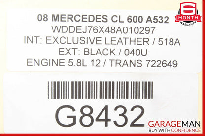 07-10 Mercedes W216 CL600 S600 Rear Left Driver Side Exhaust Muffler Tip OEM