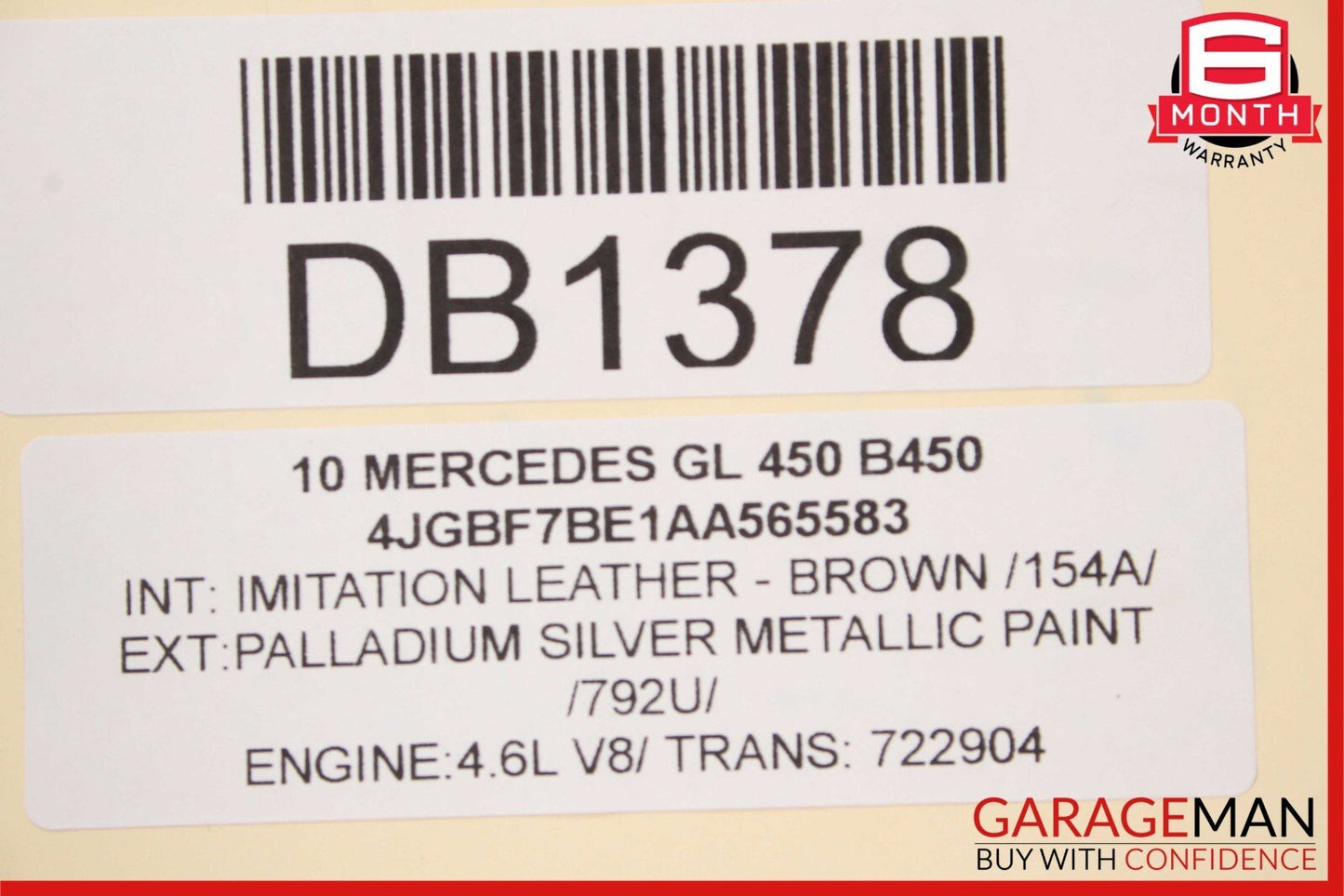 07-12 Mercedes X164 GL450 GL550 Front Right Lower Bottom Seat Cushion Brown