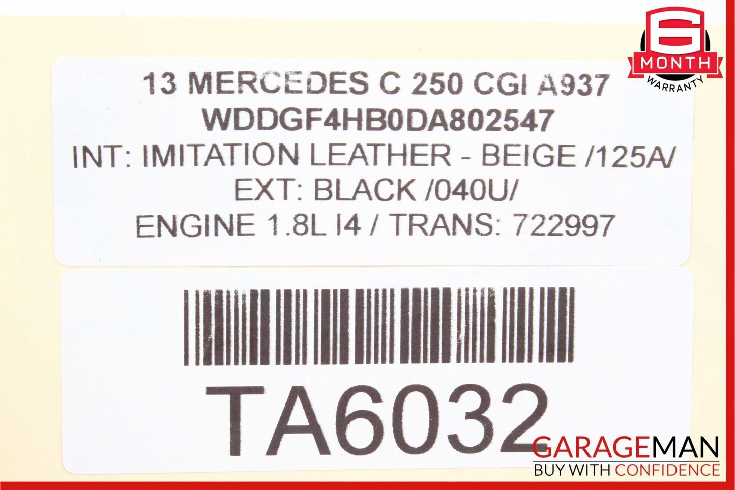 12-15 Mercedes SLK250 C250 1.8L M271 Turbocharger Turbo Manifold Assembly