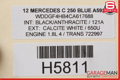 08-14 Mercedes W204 C250 Sedan Rear Right Side Door Window Regulator Motor Unit