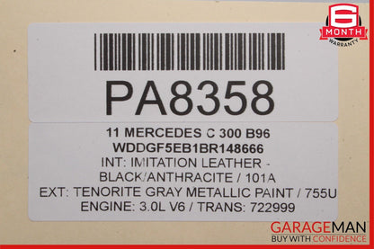 08-14 Mercedes W204 C300 Left Rocker Panel Side Skirt Molding Cover Gray
