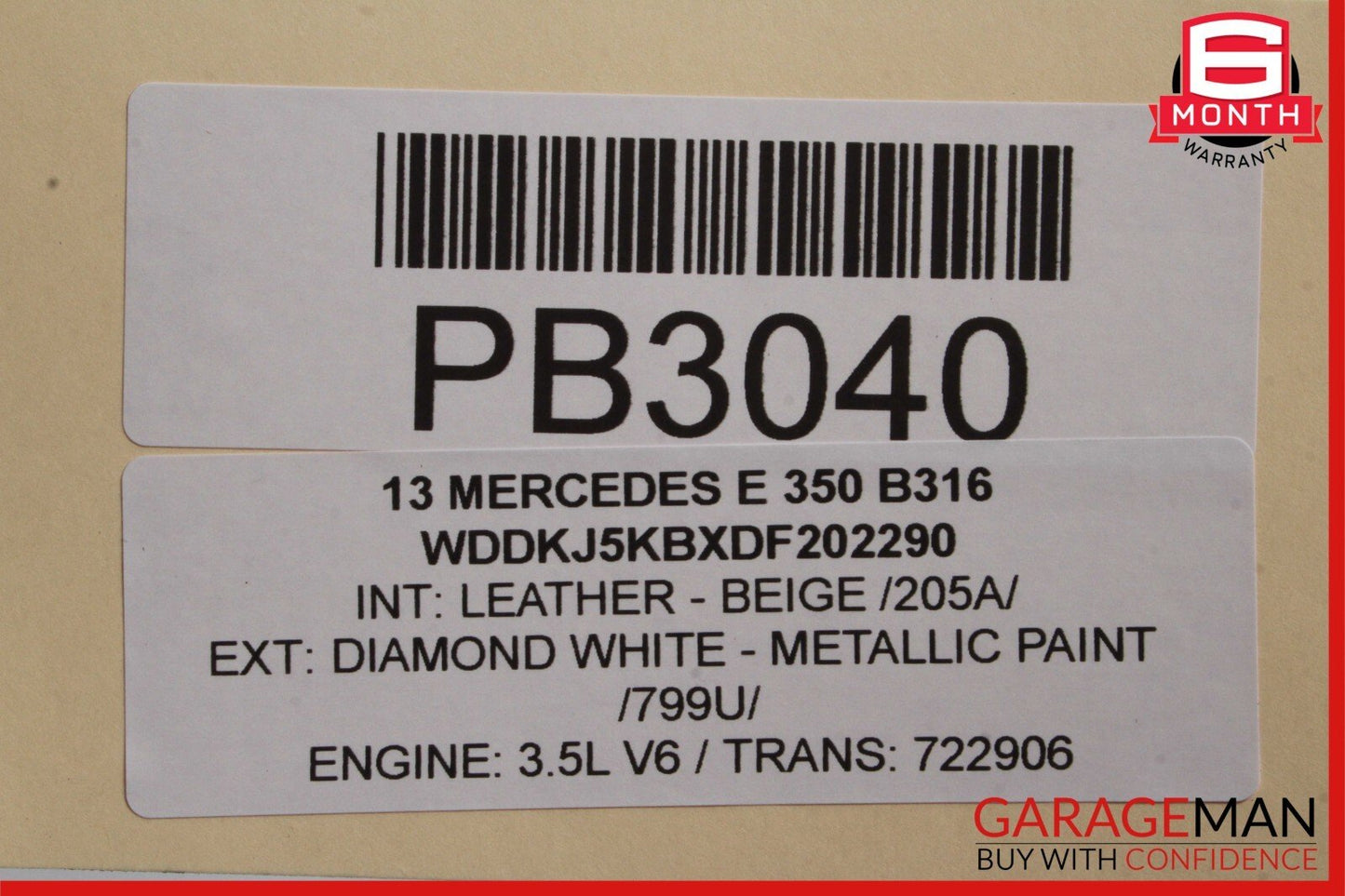 10-13 Mercedes W212 E350 E300 Rear Right Interior Door Panel Trim Assembly Beige