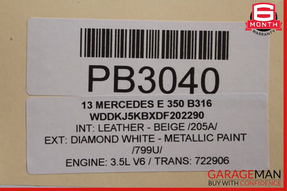 10-13 Mercedes W212 E350 E300 Rear Right Interior Door Panel Trim Assembly Beige