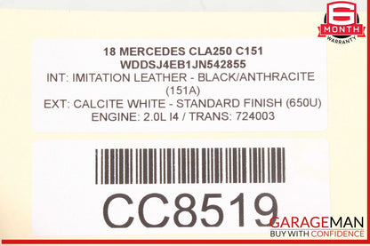 14-20 Mercedes W117 CLA250 Front Bumper Reinforcement Impact Crash Bracket Rebar