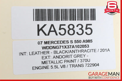07-13 Mercedes W221 S550 Rear Left Side Exterior Door Handle Keyless Go OEM