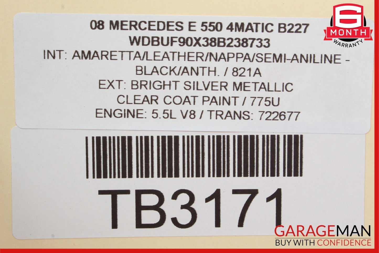 07-09 Mercedes W211 E550 Front Left Side Halogen Headlight Head Light Lamp OEM