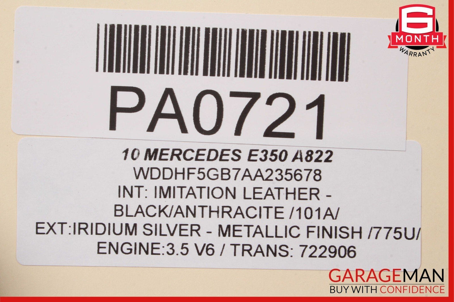 10-13 Mercedes W212 E350 E550 Front Right Side Interior Door Panel Cover Black