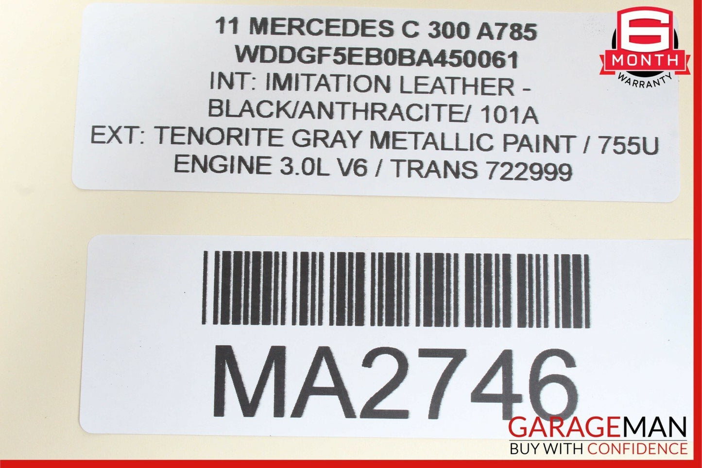 08-14 Mercedes W204 C250 C300 Front Left Side Exterior Door Handle Tenorite Gray