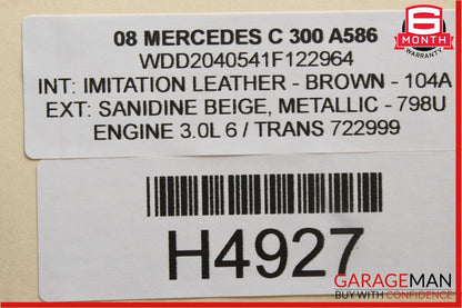 08-14 Mercedes W204 C250 C300 C63 AMG Rear Left Side Door Controller Module Unit