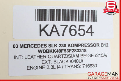 01-04 Mercedes R170 SLK230 SLK320 SLK32 Window Regulator Motor Left Side OEM