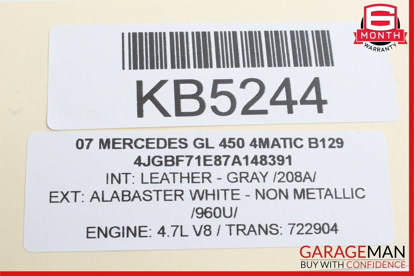 06-12 Mercedes X164 GL450 ML450 ML350 Rear Left Quarter Window Regulator Motor