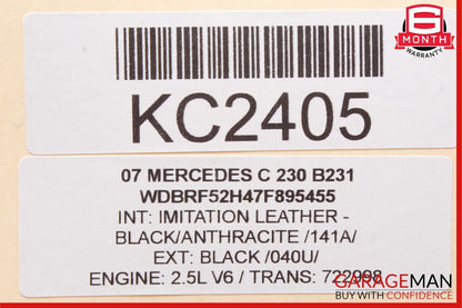 05-07 Mercedes W203 C230 C280 C320 Rear Right Side Exterior Door Handle Black