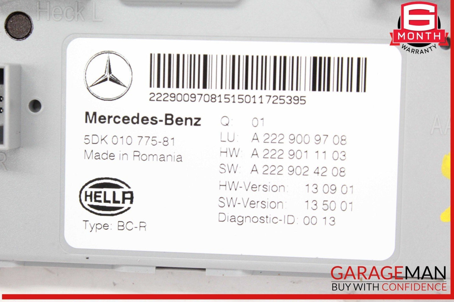 15-18 Mercedes W205 C300 C400 Rear Trunk SAM Control Module Unit 2229009708 OEM