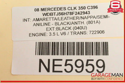 03-09 Mercedes W209 CLK350 Front Right Side Door Rear View Mirror Black OEM