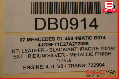06-12 Mercedes W164 GL450 GL550 Front Bumper Reinforcement Impact Crash Rebar