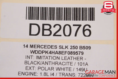 12-16 Mercedes R172 SLK350 Front Right Side Interior Door Panel Cover Assy Black