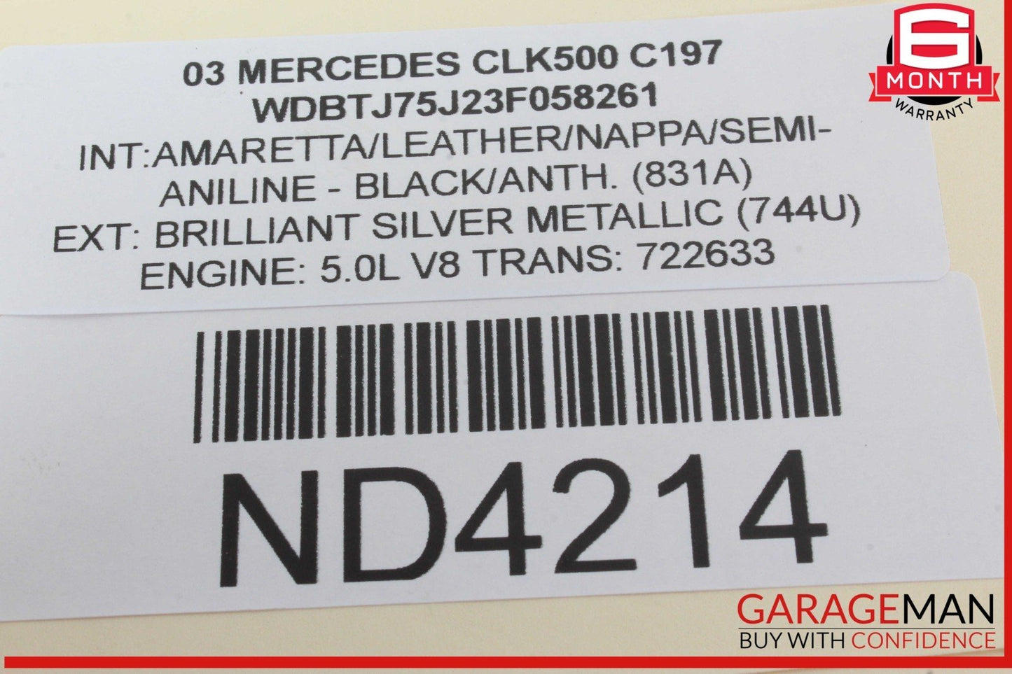 03-09 Mercedes W209 CLK500 Front Left Driver Side Door Window Regulator Motor