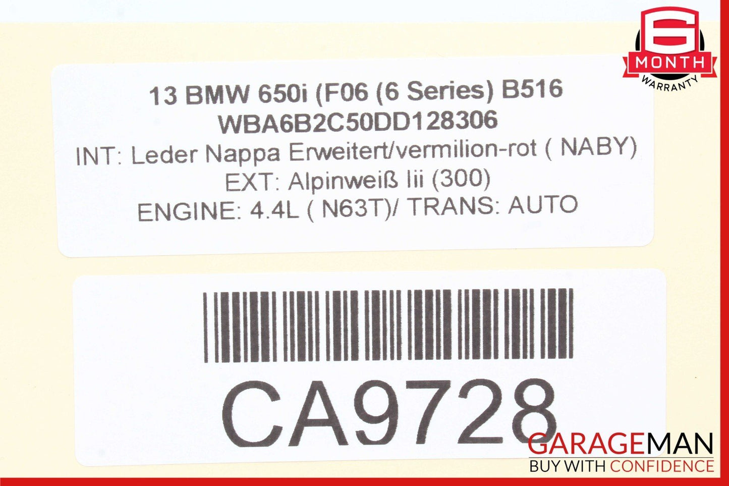 13-19 BMW F06 650i Linkage Motor Wiper Transmission Windshield OEM