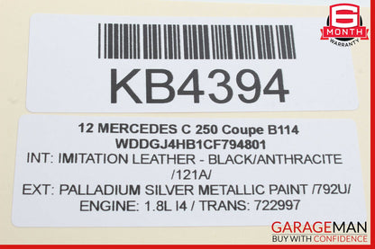 08-17 Mercedes W204 C250 E550 Center Console Ashtray Ash Tray Rear Black OEM