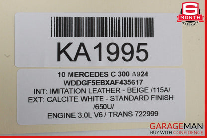 08-14 Mercedes W204 C350 C300 Rear Right Door Window Regulator Motor OEM