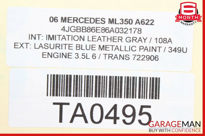 06-12 Mercedes W164 ML350 Rear Right / Left Side Suspension Upper Control Arm