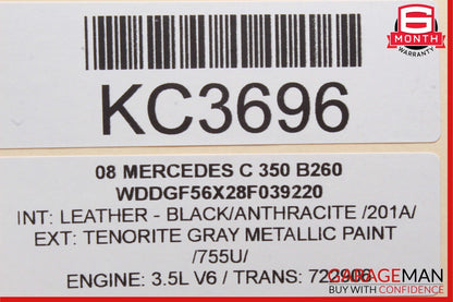 08-15 Mercedes W204 C350 Rear Center Console Ashtray Ash Tray 2048100130 OEM