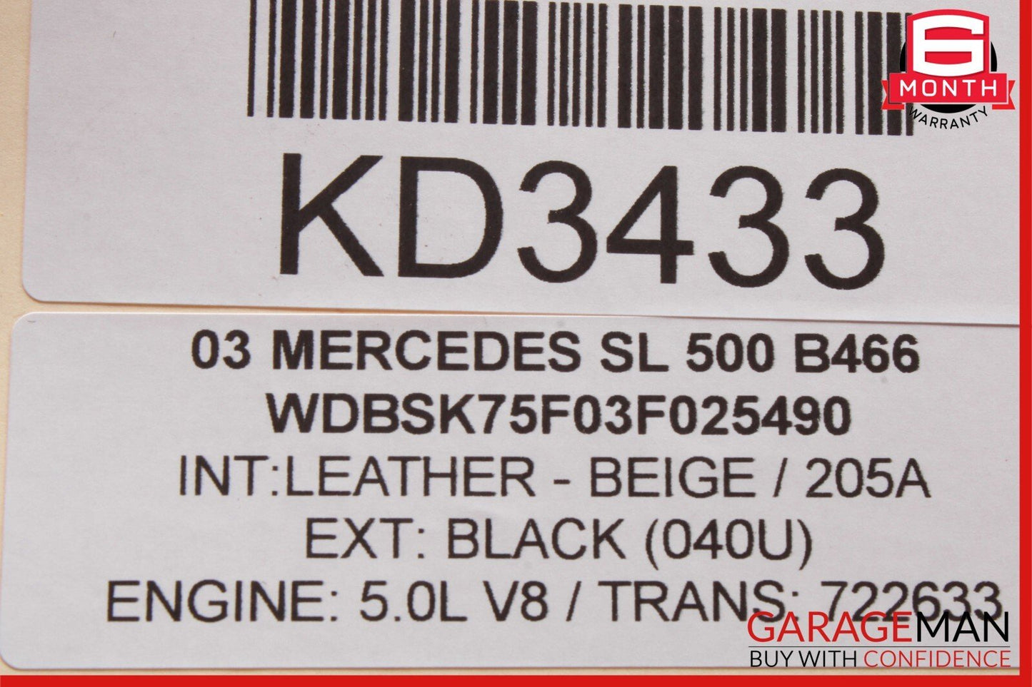 03-08 Mercedes R230 SL500 Rear Right Seat Belt Retractor Luggage w/ Speaker OEM