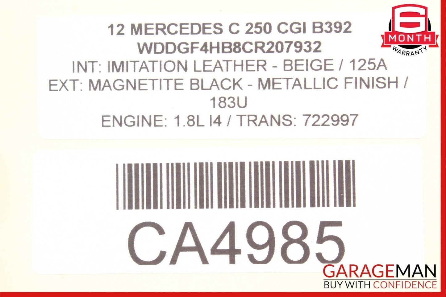08-15 Mercedes X204 GLK350 C300 Front Right / Rear Exterior Door Handle White