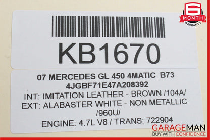 06-13 Mercedes X164 GL450 Rear Left Side Quarter Window Motor 2518200342 OEM